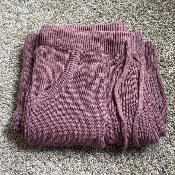 Aerie Knit Crop Wide Leg Lounge Pants NWT - Picture 3 of 4